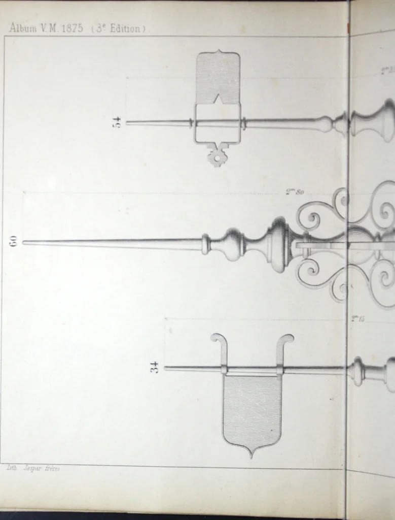 An illustration from Vieille Montagne : album d'objets d'art et d'ornementation architecturale : V.M. 1875., 1875, leaf 7