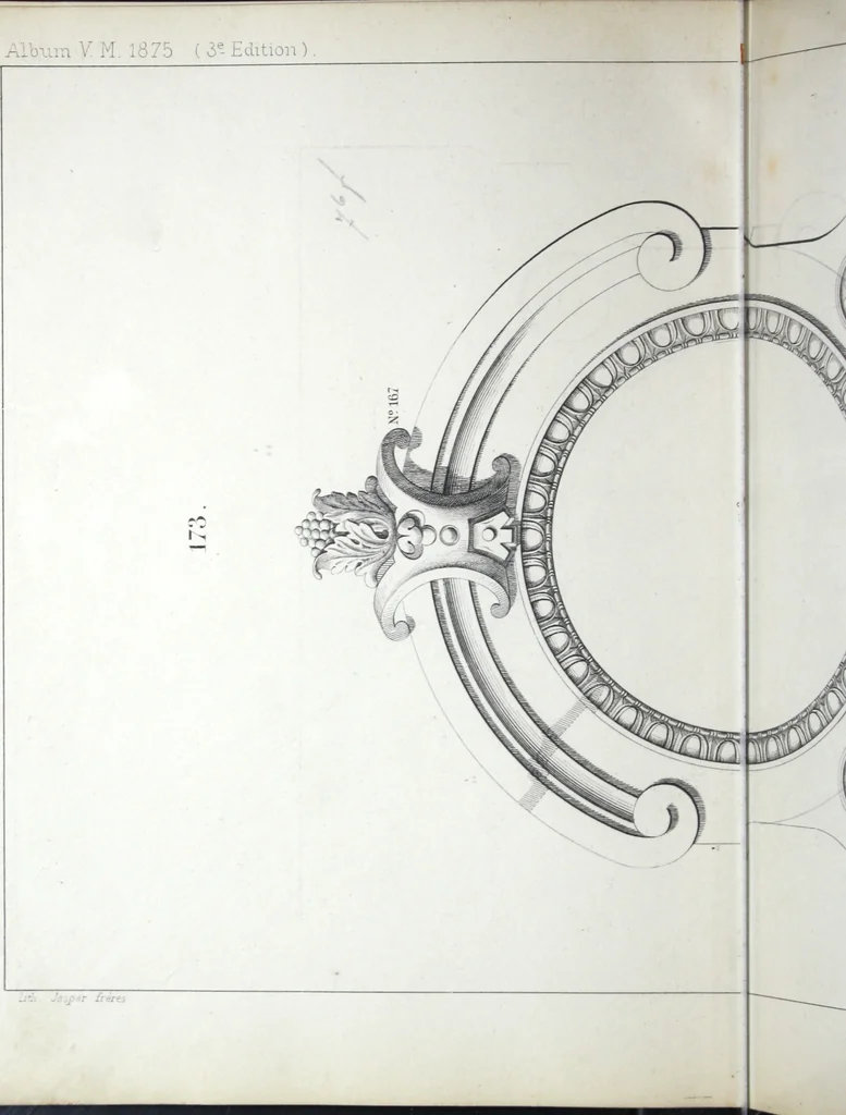 An illustration from Vieille Montagne : album d'objets d'art et d'ornementation architecturale : V.M. 1875., 1875, leaf 79