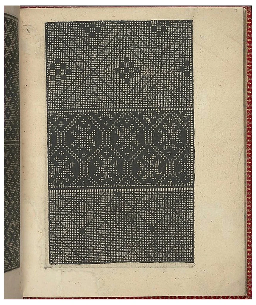 An illustration from Ce est ung tractat de la noble art de leguille ascavoir ouvraiges de spaigne., 1527, leaf 13