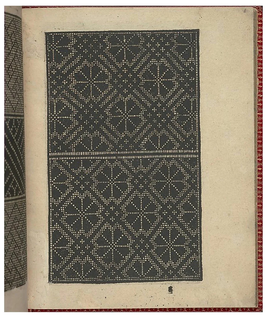 An illustration from Ce est ung tractat de la noble art de leguille ascavoir ouvraiges de spaigne., 1527, leaf 15
