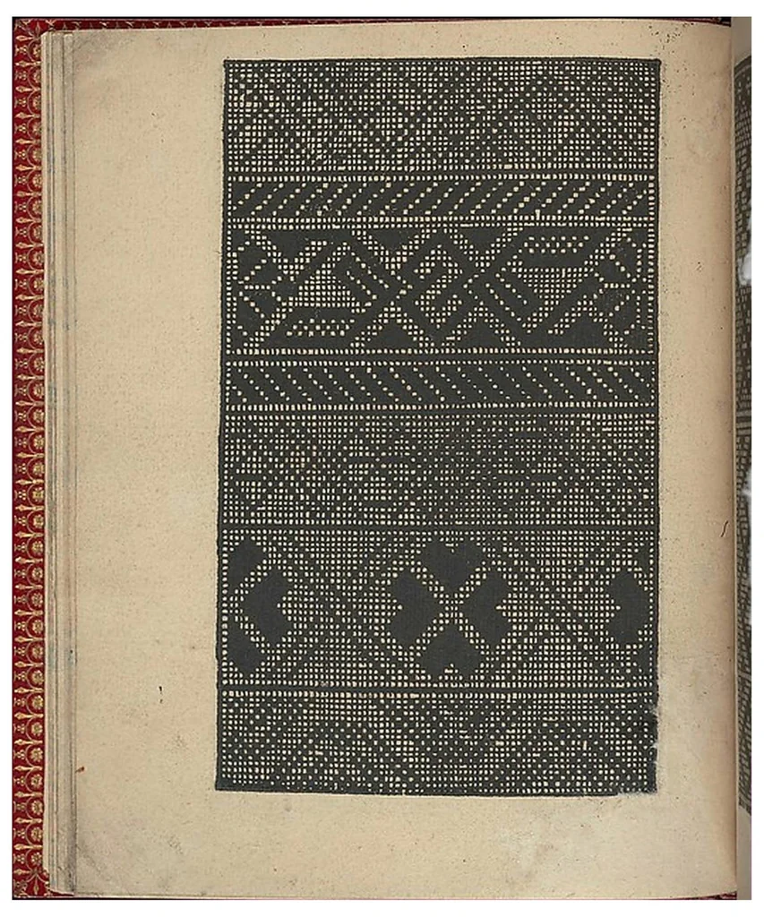 An illustration from Ce est ung tractat de la noble art de leguille ascavoir ouvraiges de spaigne., 1527, leaf 20