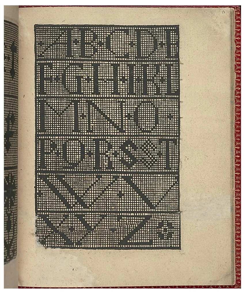An illustration from Ce est ung tractat de la noble art de leguille ascavoir ouvraiges de spaigne., 1527, leaf 25