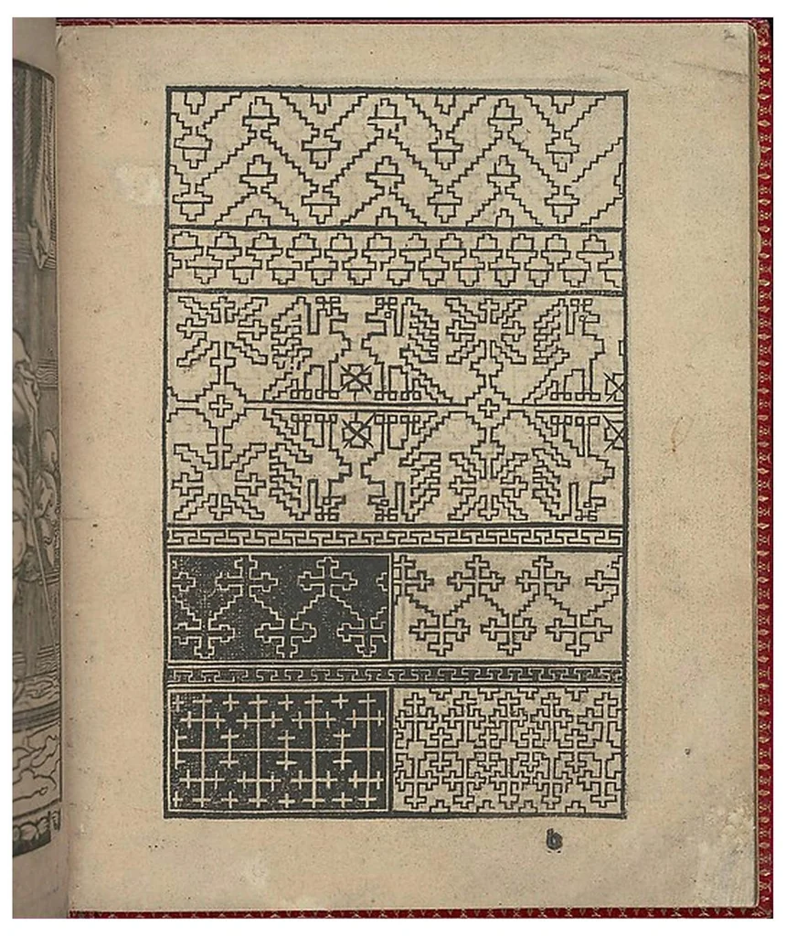 An illustration from Ce est ung tractat de la noble art de leguille ascavoir ouvraiges de spaigne., 1527, leaf 3