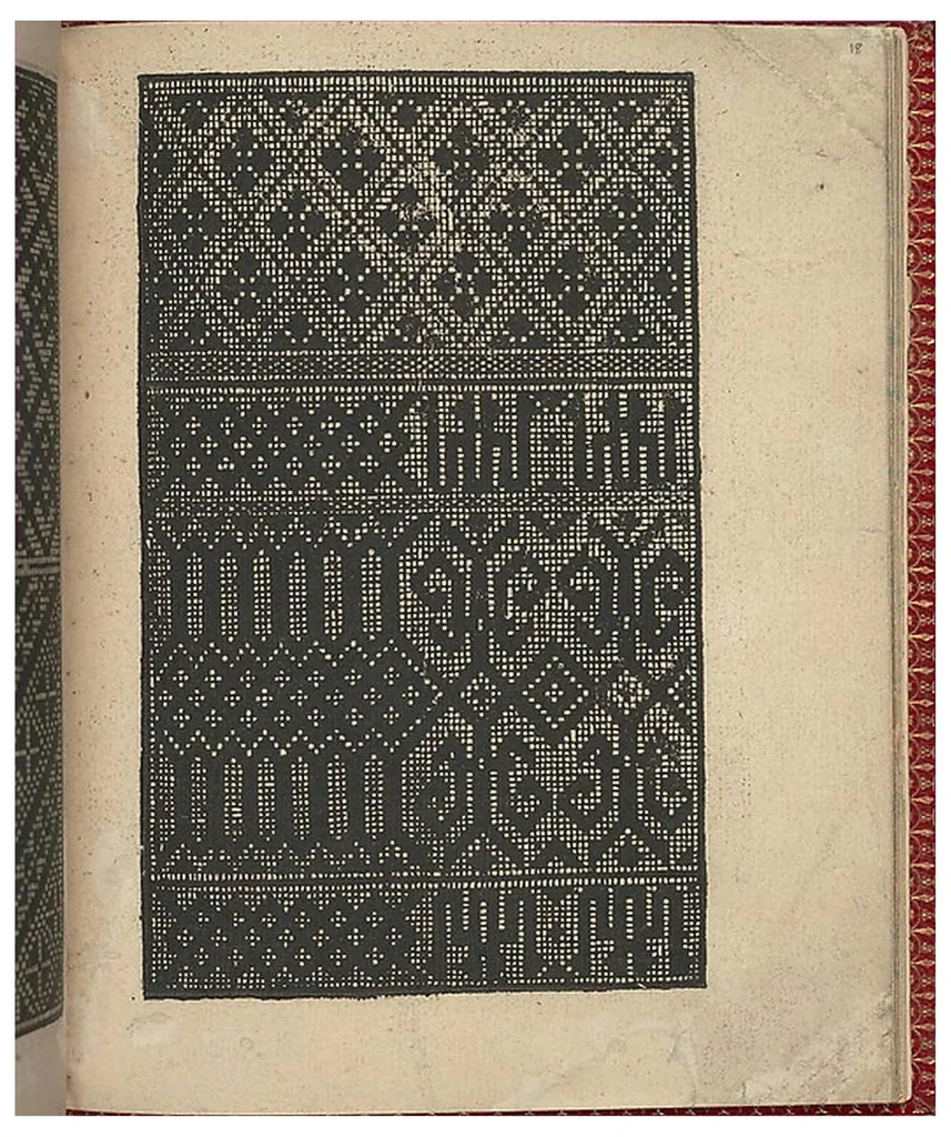 An illustration from Ce est ung tractat de la noble art de leguille ascavoir ouvraiges de spaigne., 1527, leaf 35