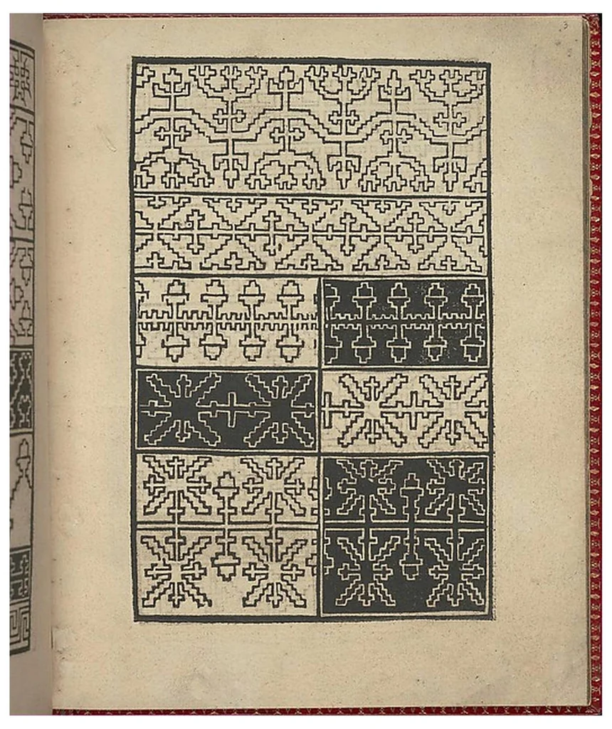 An illustration from Ce est ung tractat de la noble art de leguille ascavoir ouvraiges de spaigne., 1527, leaf 5