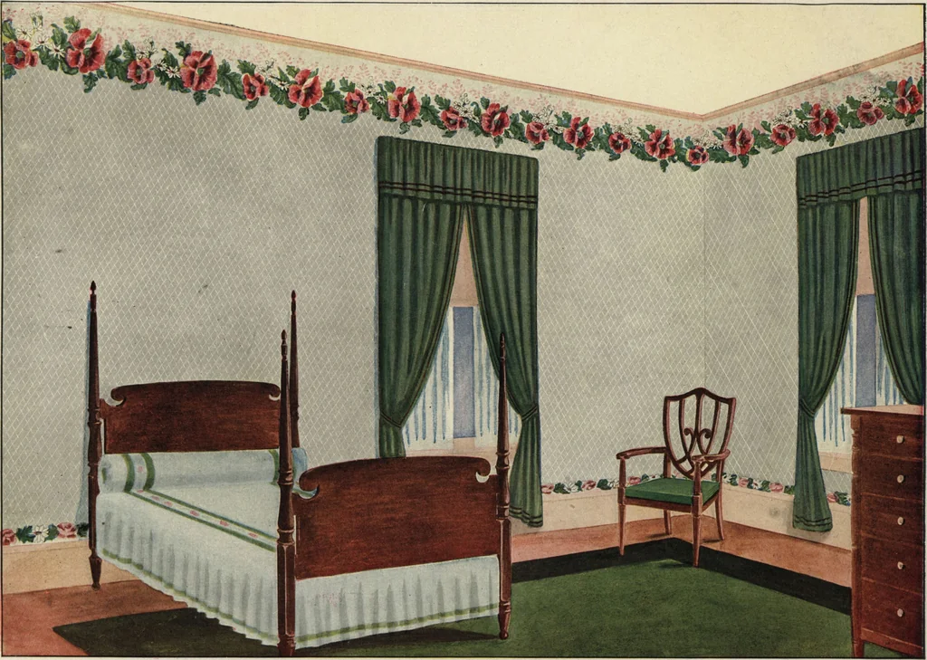 An illustration from Wall papers with special cretonnes to match, 1912, leaf 1