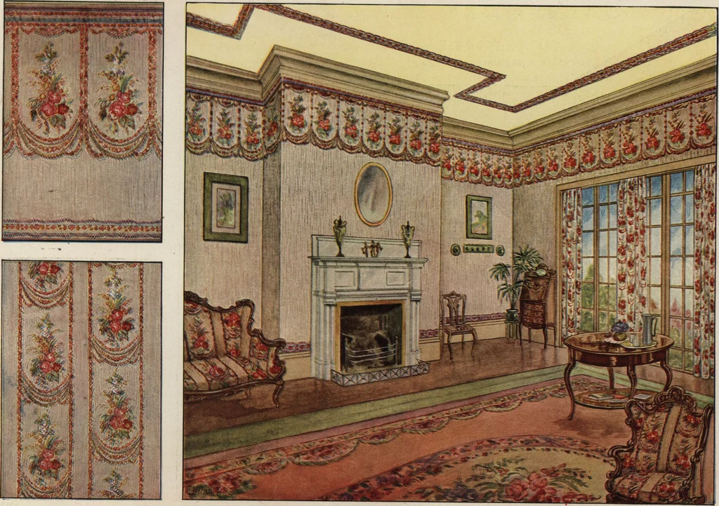 An illustration from Wall papers with special cretonnes to match, 1912, leaf 3