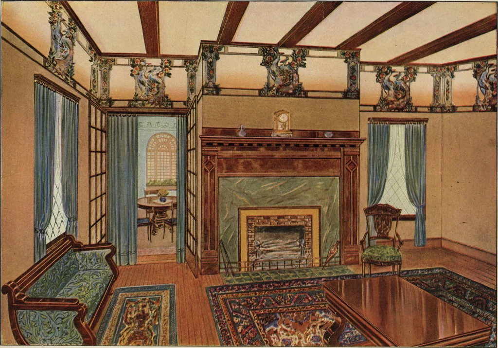 An illustration from Wall papers with special cretonnes to match, 1912, leaf 6