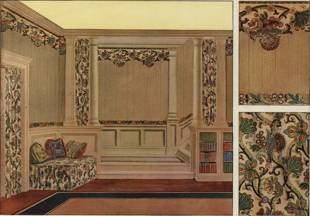 An illustration from Wall papers with special cretonnes to match, 1912, leaf 7