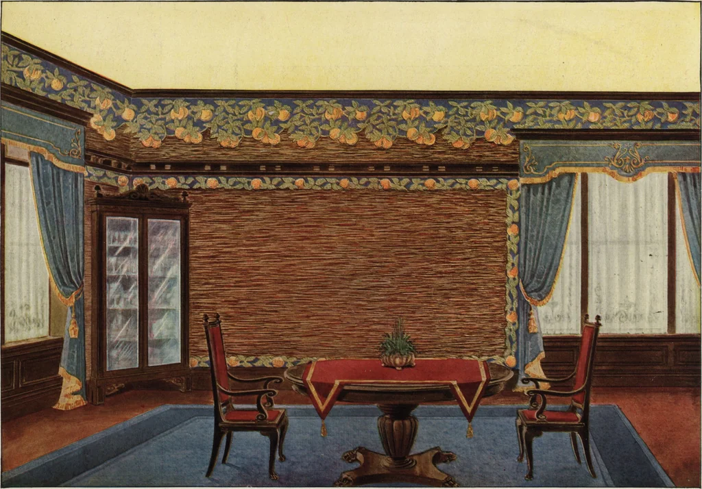 An illustration from Wall papers with special cretonnes to match, 1912, leaf 8