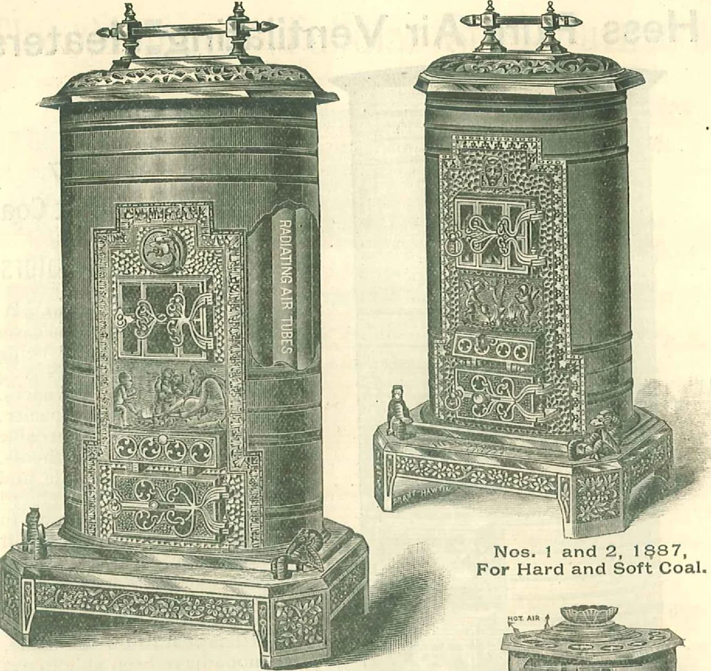 An illustration from Warming and ventilating for public buildings, schools, halls, stores, dwellings, etc., 1887, leaf 24