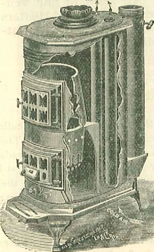 An illustration from Warming and ventilating for public buildings, schools, halls, stores, dwellings, etc., 1887, leaf 24