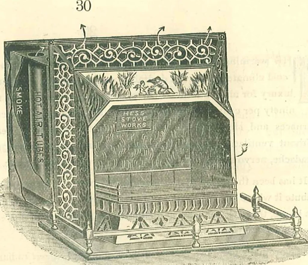 An illustration from Warming and ventilating for public buildings, schools, halls, stores, dwellings, etc., 1887, leaf 31