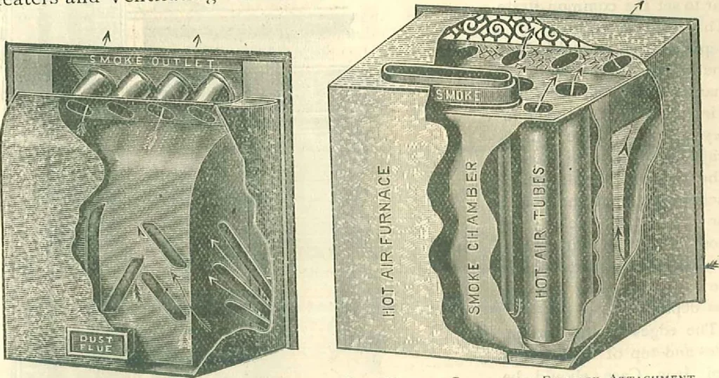 An illustration from Warming and ventilating for public buildings, schools, halls, stores, dwellings, etc., 1887, leaf 32