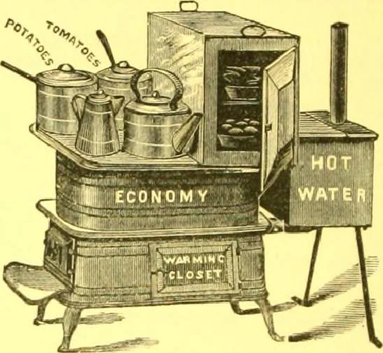 An illustration from Warming and ventilation for public buildings, schools, halls, stores, dwellings, etc., etc. : with a description of the Hess "pure air" furnaces, heaters, cooking stoves, ovens, fire-places; &c. : manufactured by the Hess Stove Works, Geo. H. Hess Co'y, proprietors ..., 1887, leaf 35