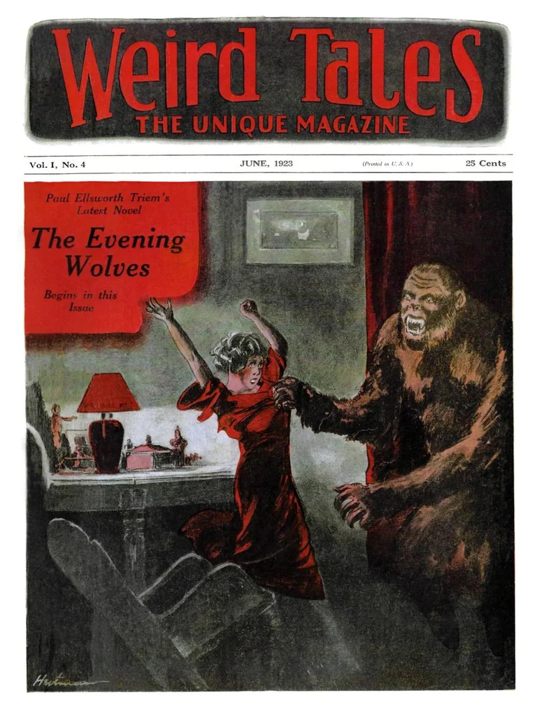 An illustration from Weird Tales, Vol. 1, No. 4 (June 1923), 1923, leaf 0