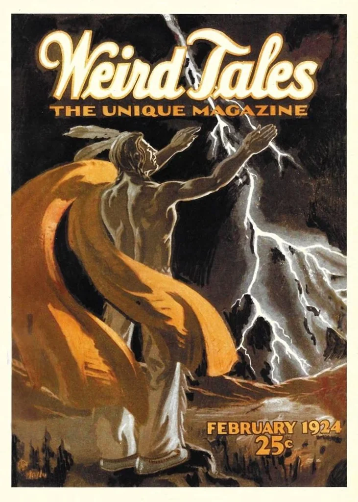 An illustration from Weird Tales, Vol. 3, No. 2 (February 1924), 1924, leaf 0
