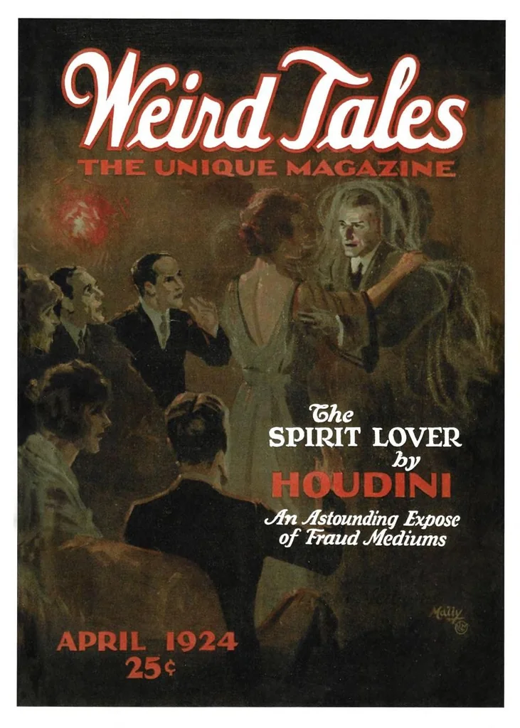 An illustration from Weird Tales, Vol. 3, No. 4 (April 1924), 1924, leaf 0