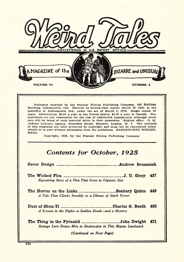 An illustration from Weird Tales, Vol. 6, No. 4 (October 1925), 1925, leaf 2