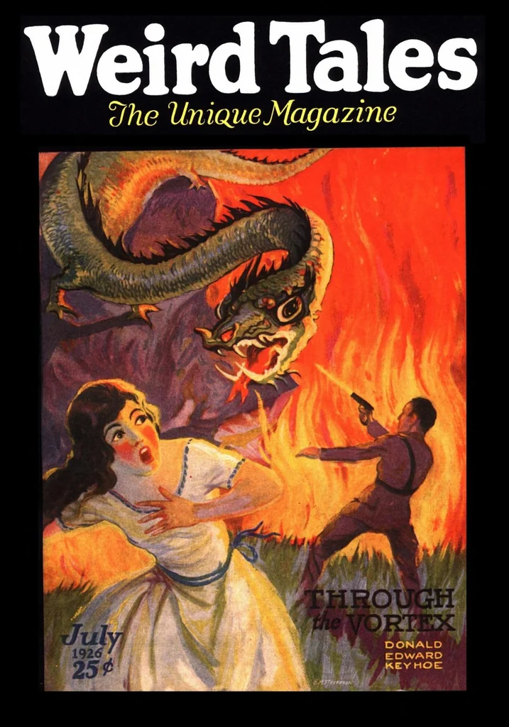 An illustration from Weird Tales, Vol. 8, No. 1 (July 1926), 1926, leaf 0