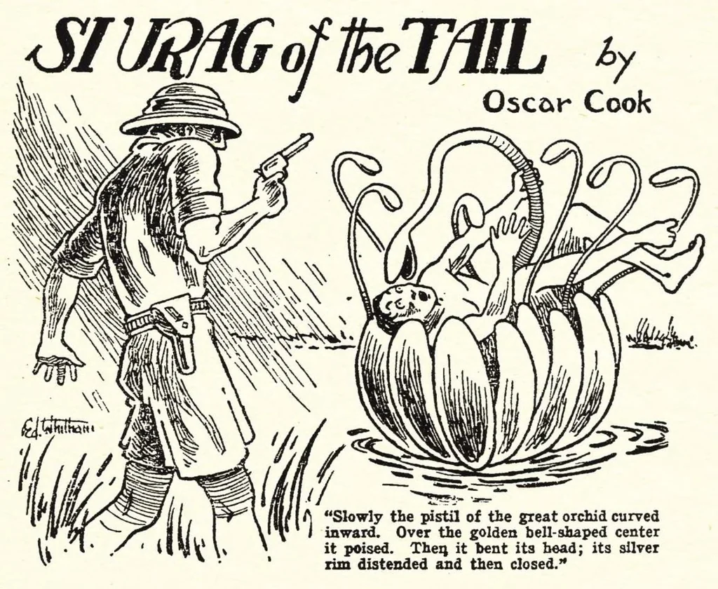An illustration from Weird Tales, Vol. 8, No. 1 (July 1926), 1926, leaf 57