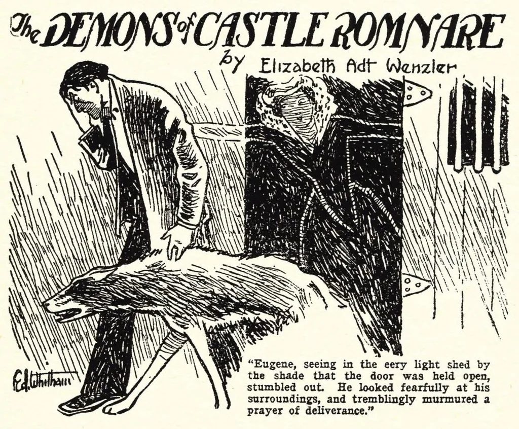 An illustration from Weird Tales, Vol. 8, No. 1 (July 1926), 1926, leaf 69
