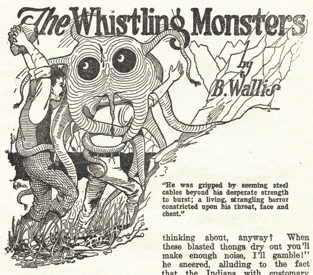 An illustration from Weird Tales v08 n02 [1926-08], 1926, leaf 24