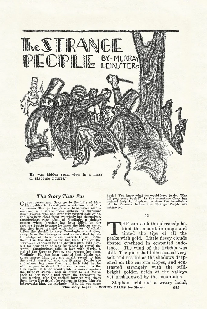 An illustration from Weird Tales v11 n05 [1928-05], 1928, leaf 100