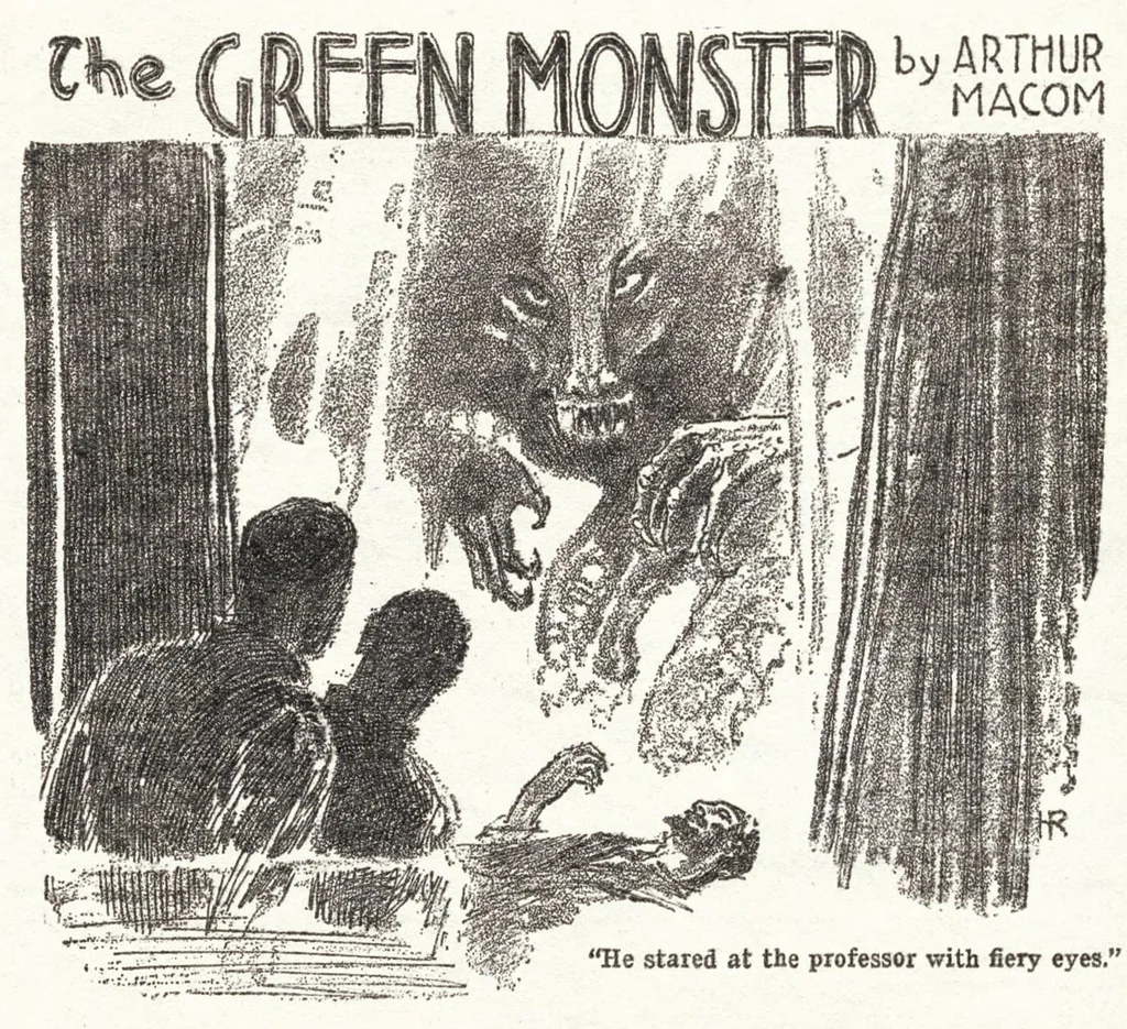 An illustration from Weird Tales v12 n01 [1928-07], 1928, leaf 34