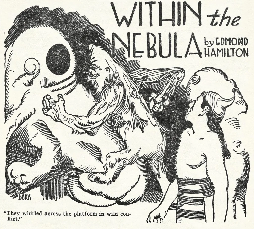 An illustration from Weird Tales v13 n05 [1929-05], 1929, leaf 22