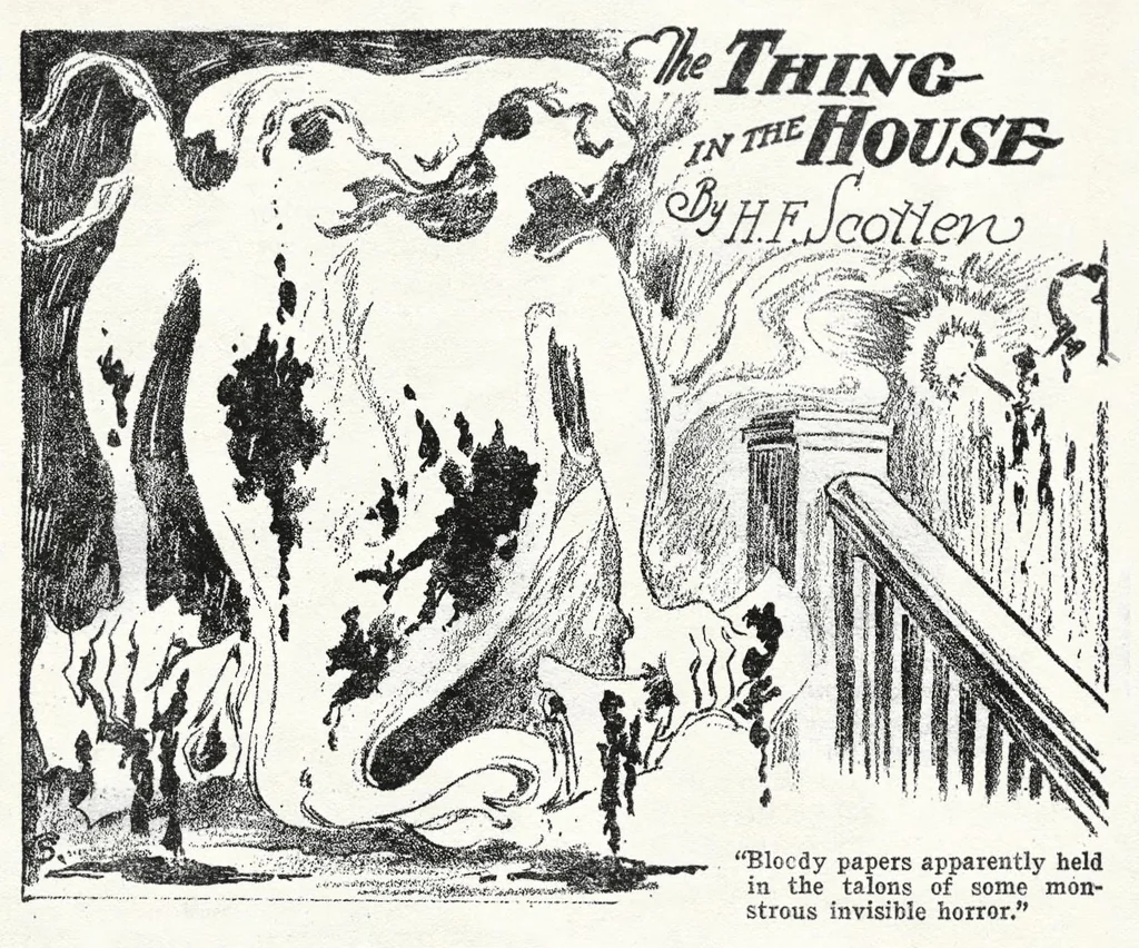 An illustration from Weird Tales v13 n05 [1929-05], 1929, leaf 70