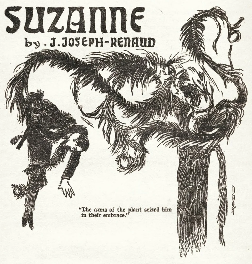 An illustration from Weird Tales, Vol. 15, No. 4 (April 1930), 1930, leaf 106