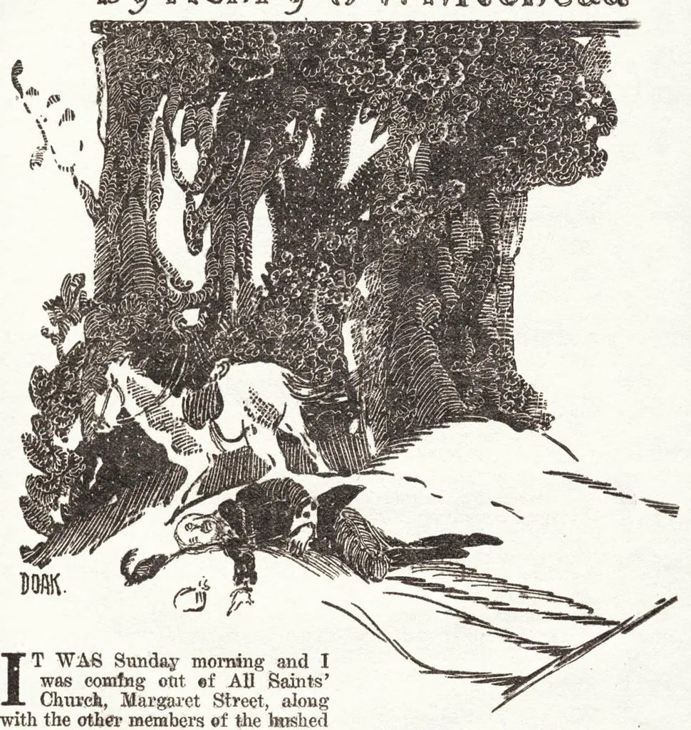 An illustration from Weird Tales, Vol. 15, No. 4 (April 1930), 1930, leaf 35