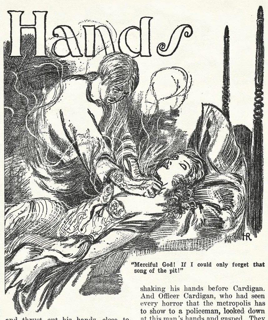 An illustration from Weird Tales v15 n06 [1930-06], 1930, leaf 34