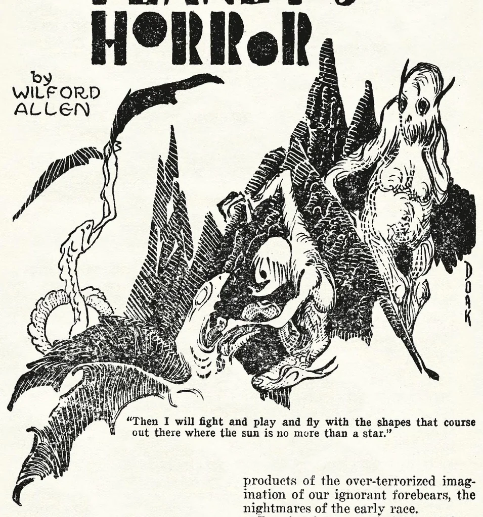 An illustration from Weird Tales v15 n06 [1930-06], 1930, leaf 58