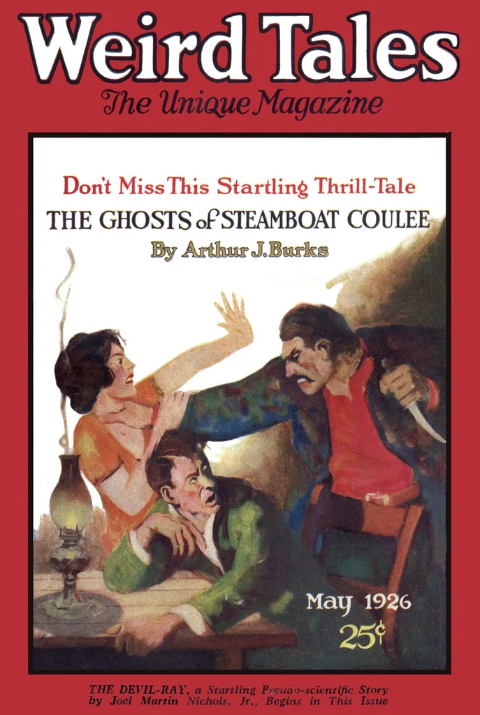 An illustration from Weird Tales, Vol. 7, No. 5 (May 1926), 1926, leaf 0