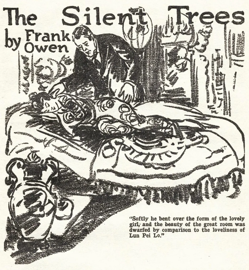 An illustration from Weird Tales, Vol. 7, No. 5 (May 1926), 1926, leaf 44
