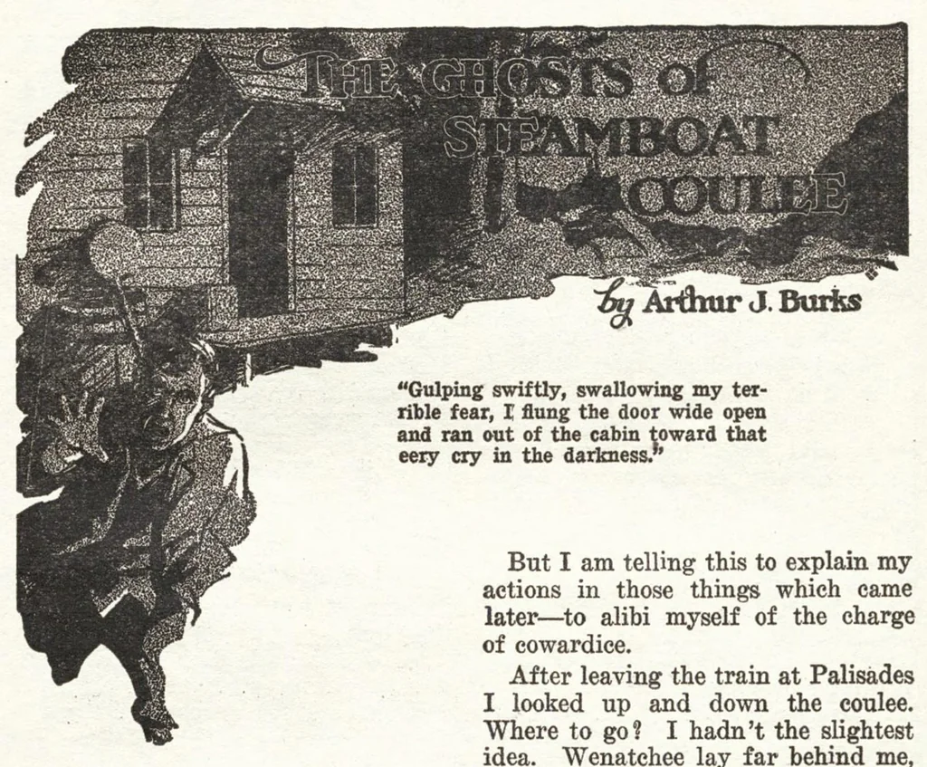 An illustration from Weird Tales, Vol. 7, No. 5 (May 1926), 1926, leaf 6