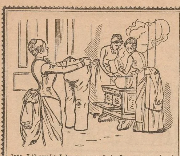 An illustration from The Diamond dye almanac and household guide : 1888 / Wells, Richardson & Co., 1888, leaf 3