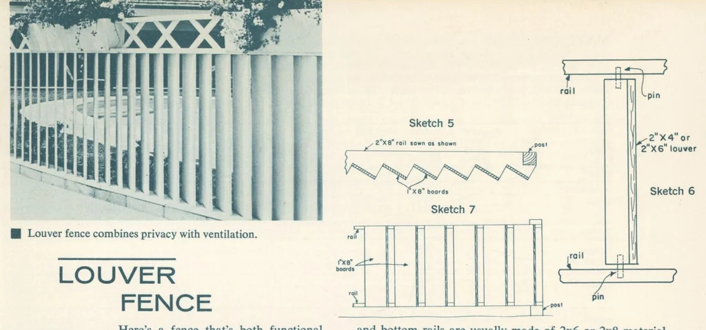An illustration from Create better living with fencing in your yard, 1960, leaf 4