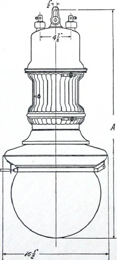 An illustration from Westinghouse Arc Lamps and Lighting Systems, 1916, leaf 11