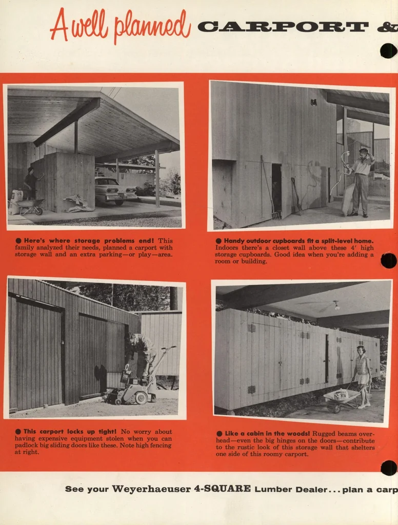 An illustration from Carports and storage ideas, 1960, leaf 1