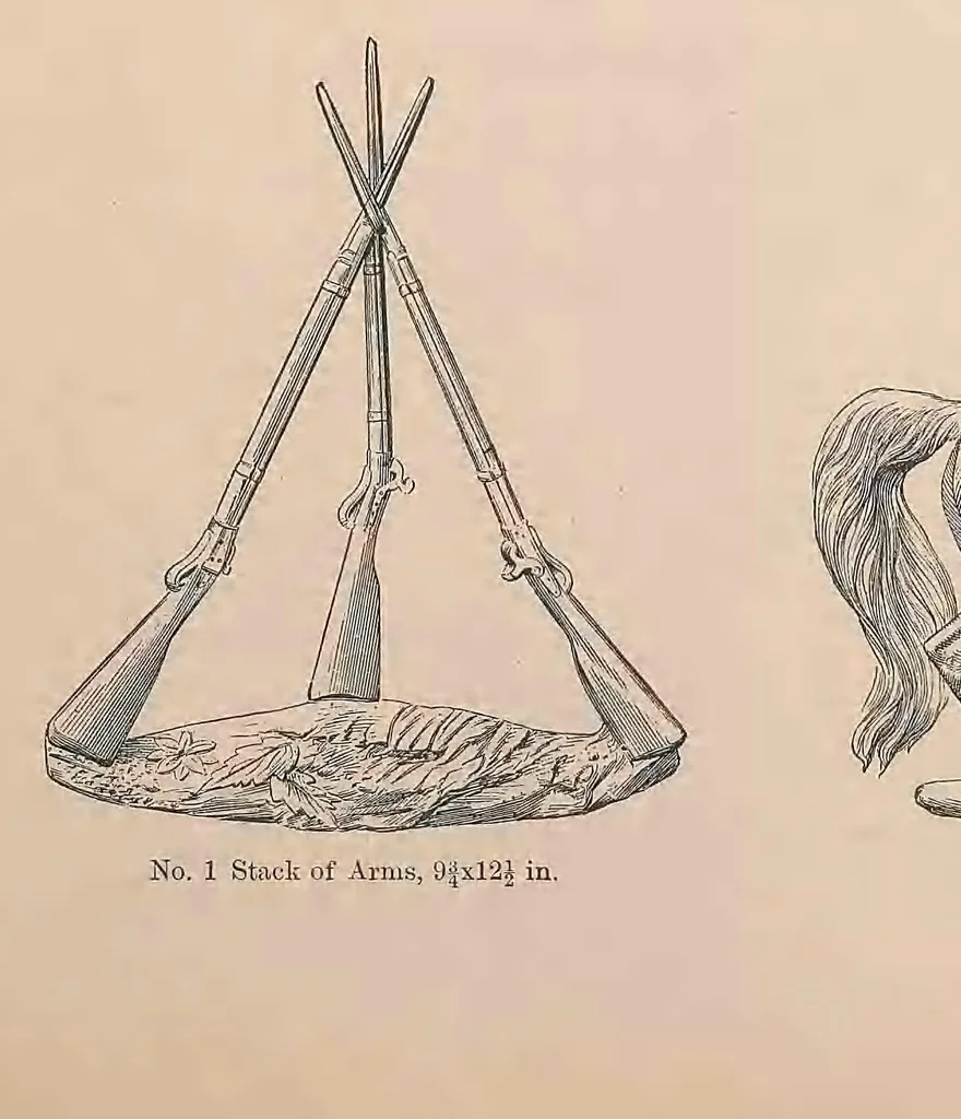 An illustration from White bronze monuments, statuary, portrait medallions, busts, statues, and ornamental art work : for cemeteries, public and private grounds and buildings, 1882, leaf 13
