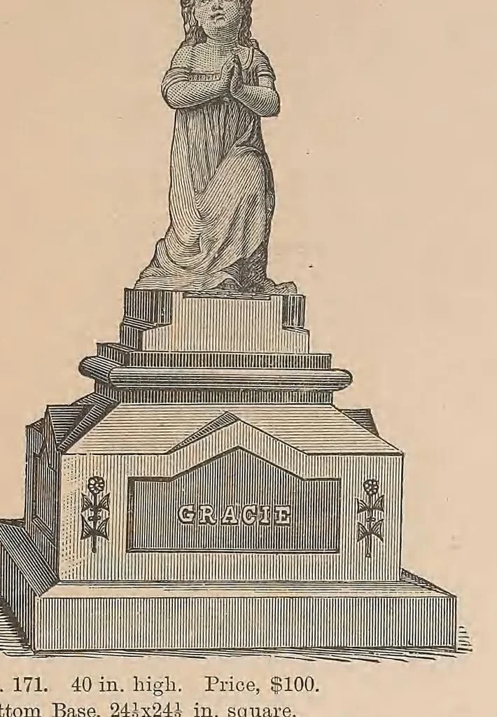An illustration from White bronze monuments, statuary, portrait medallions, busts, statues, and ornamental art work : for cemeteries, public and private grounds and buildings, 1882, leaf 63