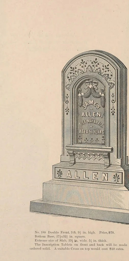 An illustration from White bronze monuments, statuary, portrait medallions, busts, statues, and ornamental art work : for cemeteries, public and private grounds and buildings, 1882, leaf 70