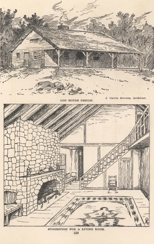 An illustration from Bungalows, camps and mountain houses, 1915, leaf 112