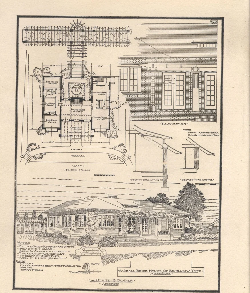 An illustration from Bungalows, camps and mountain houses, 1915, leaf 13