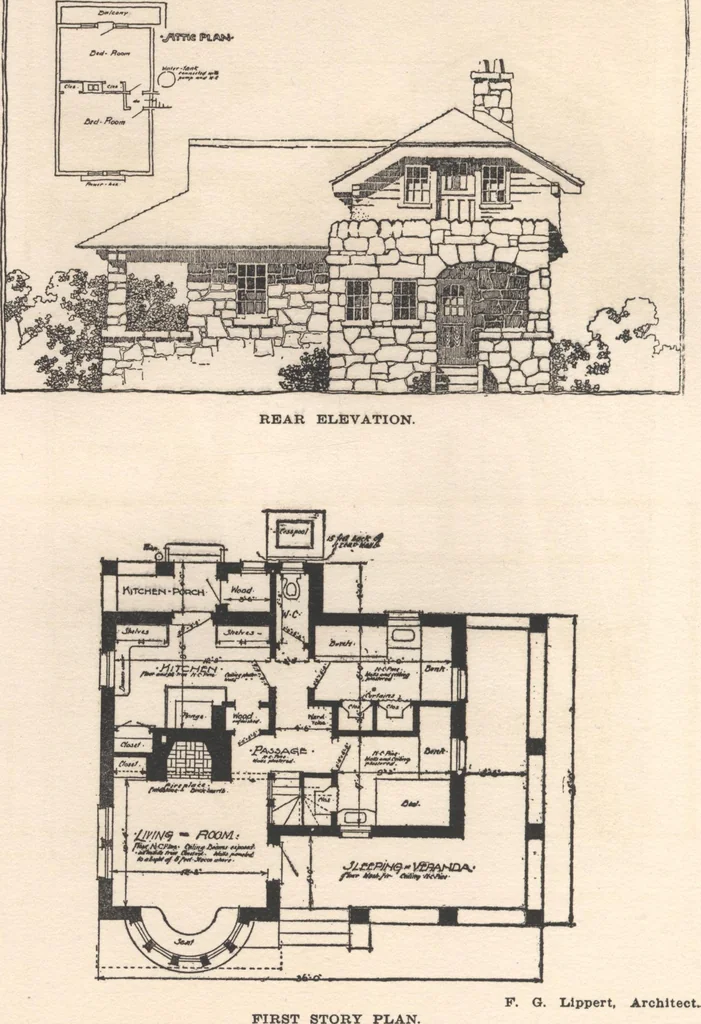 An illustration from Bungalows, camps and mountain houses, 1915, leaf 43