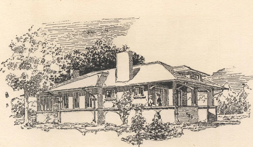 An illustration from Bungalows, camps and mountain houses, 1915, leaf 46