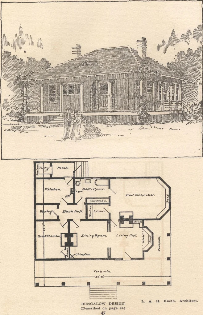 An illustration from Bungalows, camps and mountain houses, 1915, leaf 50